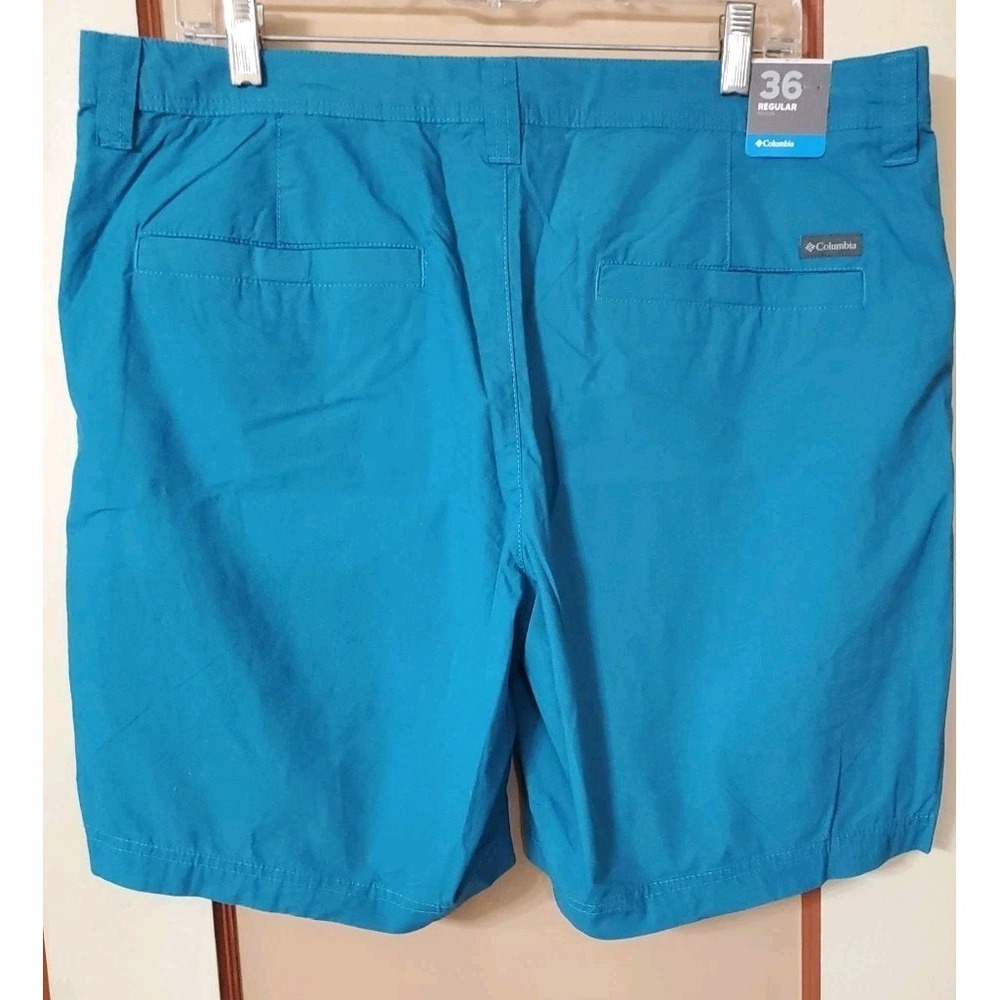 Columbia Men's Shorts Teal Blue Size 36 Outdoor Hiking Adult Cotton NWT - Picture 2 of 4